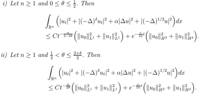 Existence and decay rates for a semilinear dissipative fractional ...