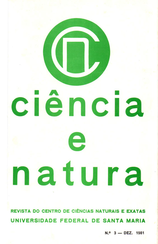 					View CIÊNCIA E NATURA, V. 3, N. 3, 1981
				