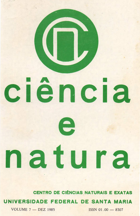 					View CIÊNCIA E NATURA, V. 7, N. 7, 1985
				