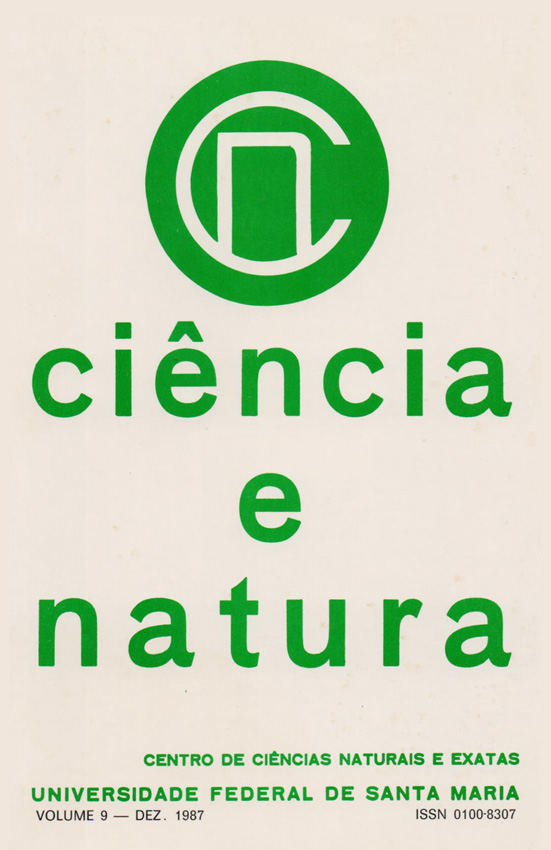 					View CIÊNCIA E NATURA, V. 9, N. 9, 1987
				