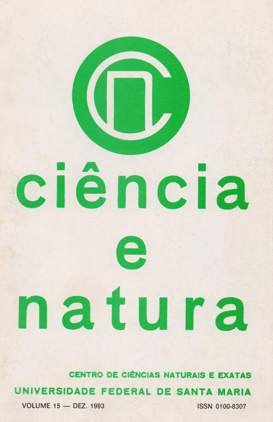 					View CIÊNCIA E NATURA, V. 15, N. 15, 1993
				