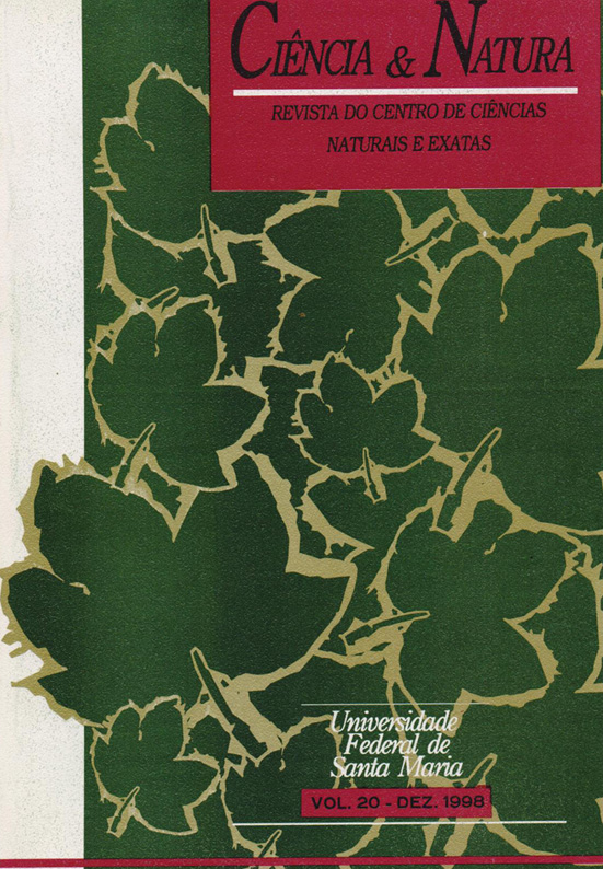 					View CIÊNCIA E NATURA, V. 20, N. 20, 1998
				