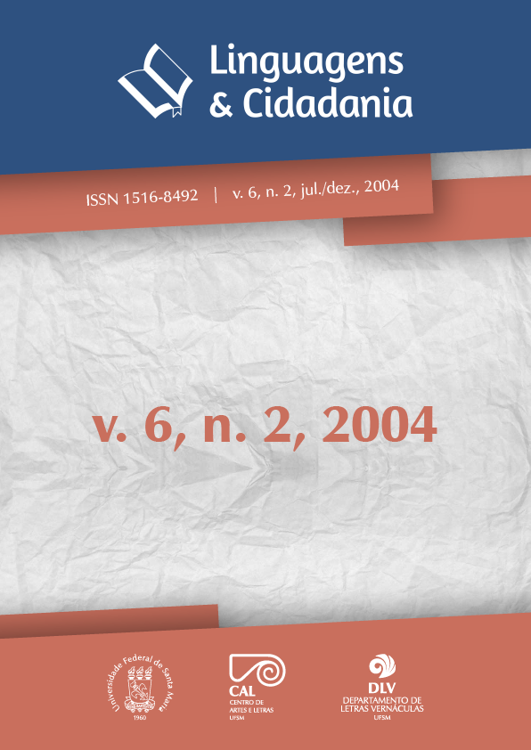 					View Linguagens & Cidadania, v. 6, n. 2, jul./dez., 2004
				